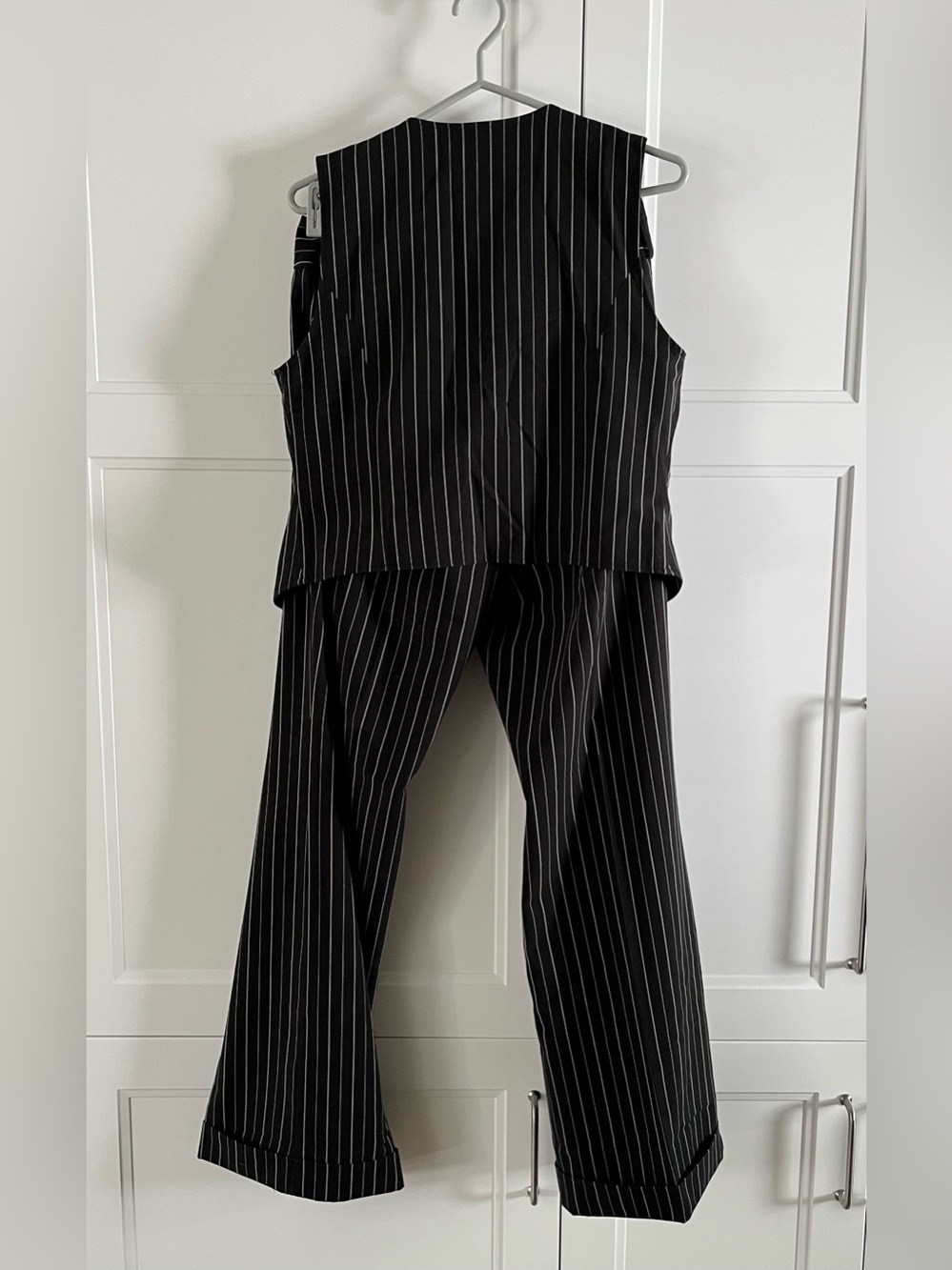 Vintage Suzy Shier Black Pinstripe Button Vest and Pants Set size 11/12 - Picture 3 of 6